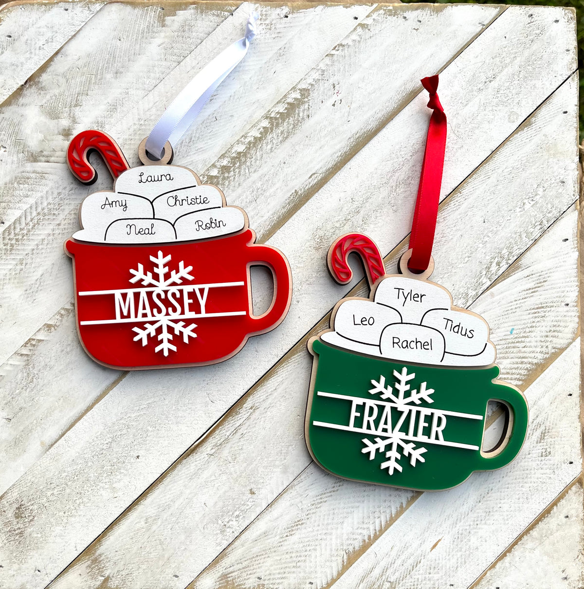 Family Hot Cocoa Mug Ornament