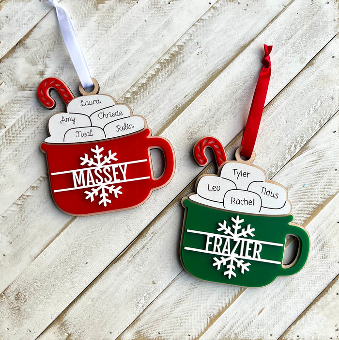 Family Hot Cocoa Mug Ornament