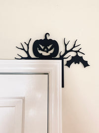 Pumpkin and Bat Halloween Door Corner Decoration