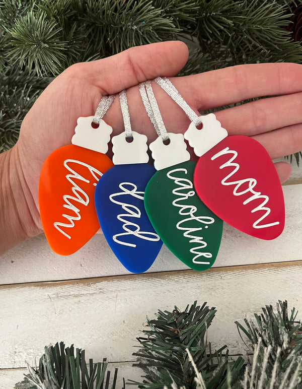 Christmas Lightbulb Ornament and Gift Tag