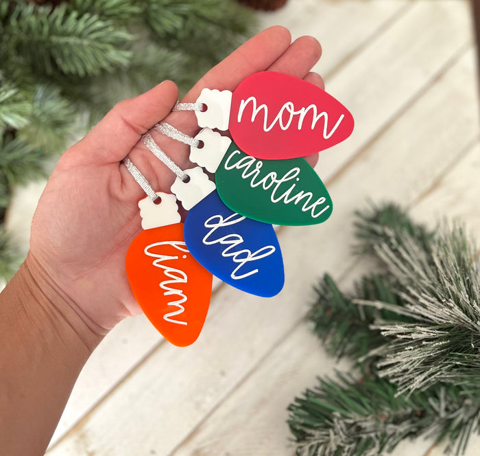 Christmas Lightbulb Ornament and Gift Tag